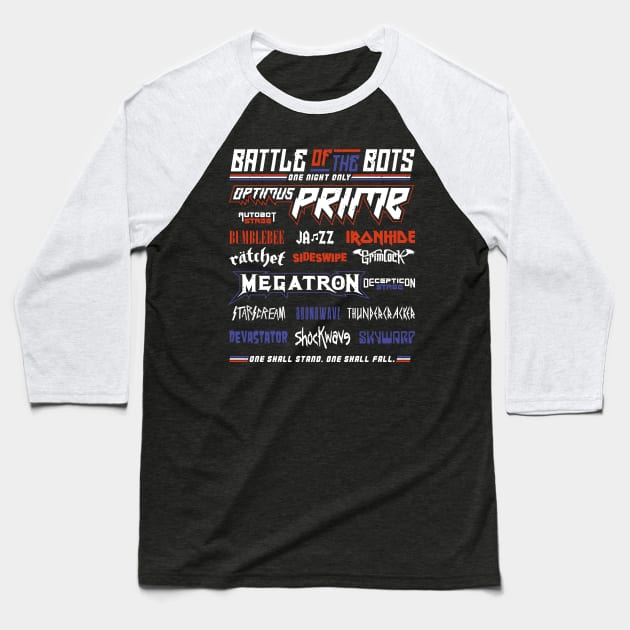 Battle of the Bots - Transformers Festival Baseball T-Shirt by RetroReview